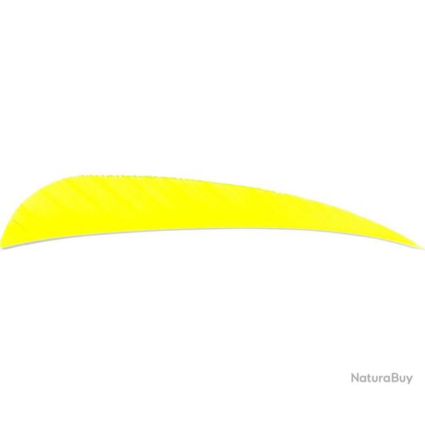 AVALON - Plumes Naturelles Paraboliques 4" RH (x50) JAUNE FLUO