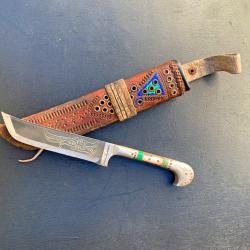 ANCIEN BEAU POIGNARD OUZBEK DES ANNEES 20, PEUPLE TURC D'ASIE CENTRALE, OUIGHOURS, OTTOMAN