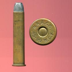 .45-90 WCF Winchester - Poudre noire - Ancinne production WRACo - balle plomb m&eacute;plate