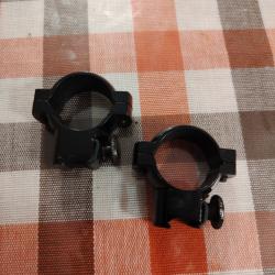 paire de colliers alu 25,4mm poir rail de 11mm