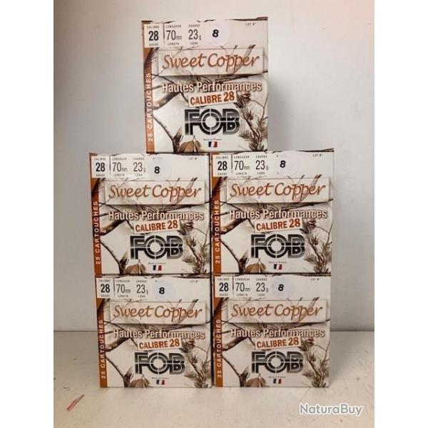 125 Cartouches Fob Sweet Copper Cal 28 N�8