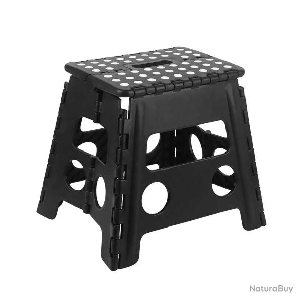 Marche-pieds pliable ultra solide noir - Hauteur 33 cm - Charge 150 kg