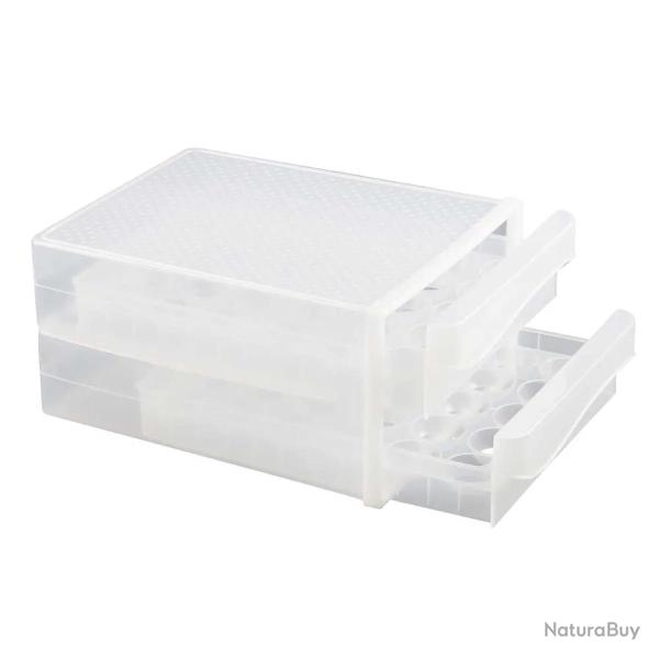Bo�te � oeufs plastique transparente 60 oeufs - 2 tiroirs 26,5 x 17 x 34 cm