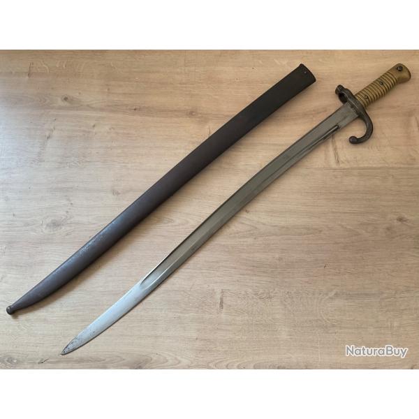 Ba�onnette Chassepot Mle 1866 St �tienne 1872 + fourreau original Arm�e infanterie