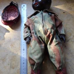 authentiq poupon camoufl&eacute; para parachutiste troupe de marine colonial souvenir foyer guerre Alg&eacute;rie