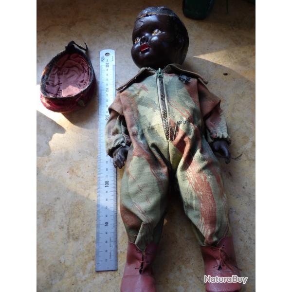 authentiq poupon camoufl� para parachutiste troupe de marine colonial souvenir foyer guerre Alg�rie