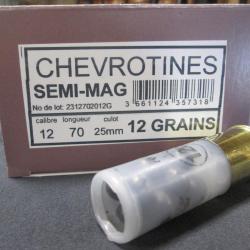 10 cartouches Chevrotines 12 Grains Semi Mag cal 12/70