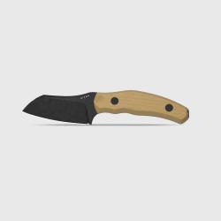Couteau Kizer O-Sho Bulldog Fix Lame Acier 14C28N Black Manche G10 Tan Etui kydex KI1116A2