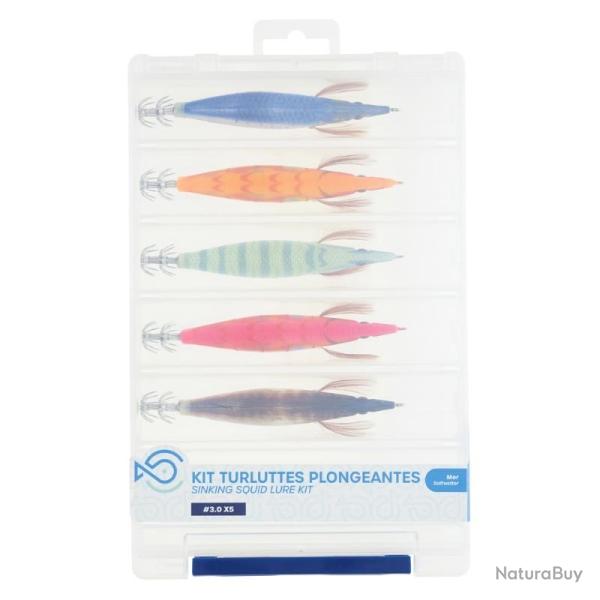 Kit Leurres SRT Turluttes Plongeantes Coulant Par 5 3.0