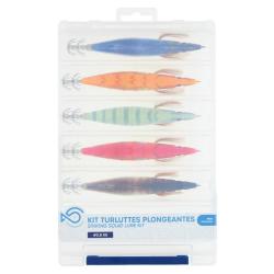 Kit Leurres SRT Turluttes Plongeantes Coulant Par 5 3.5