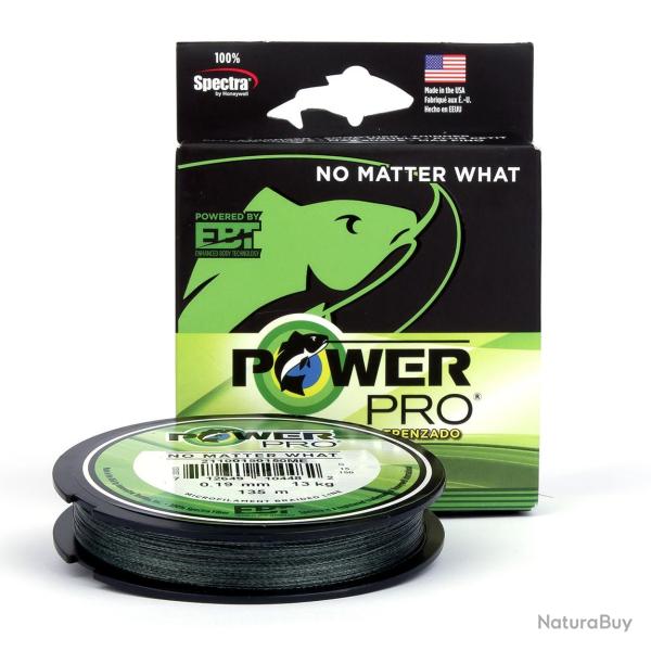 Bobine de tresse Power Pro 455m Moss Green 24kg 32/100 455m Verte