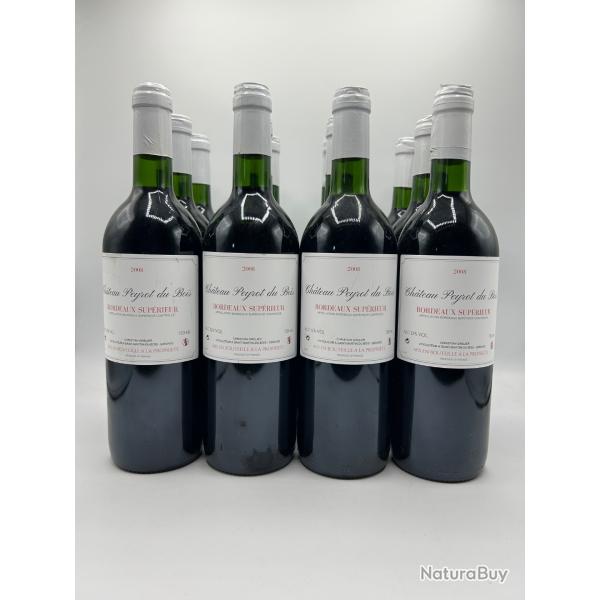 Vente Flash ! 12 Bouteilles de vin rouge - Bordeaux Sup�rieur Ch�teau Peyrot du Bois - 2008