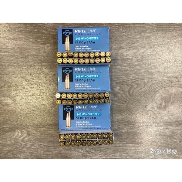 LOT DE MUNITIONS 243Win PPU