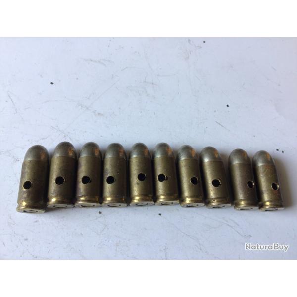 VENDU PAR LE-CUIRASSIER LOT N� 12 DE 10 BALLES CALIBRE 9 MM COURT NEUTRALISEES