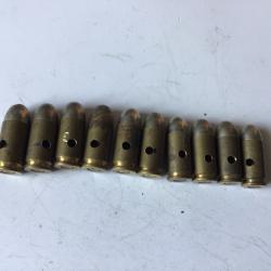 VENDU PAR LE-CUIRASSIER LOT N&deg; 10 DE 10 BALLES CALIBRE 9 MM COURT NEUTRALISEES