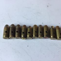 VENDU PAR LE-CUIRASSIER LOT N&deg; 14 DE 10 BALLES CALIBRE 9 MM COURT NEUTRALISEES DIFF&Eacute;RENTES MARQUES