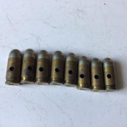 VENDU PAR LE-CUIRASSIER LOT N&deg; 13 DE 8 BALLES CALIBRE 9 MM COURT NEUTRALISEES 1939