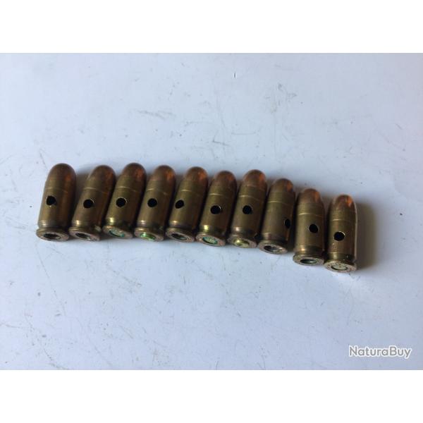 VENDU PAR LE-CUIRASSIER LOT N� 15 DE 10 BALLES CALIBRE 9 MM COURT NEUTRALISEES KAL 9 K PPU 67