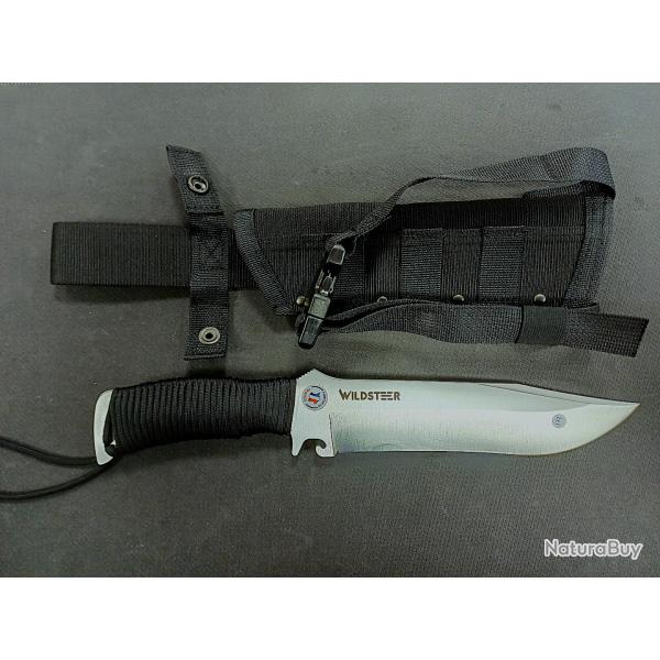 COUTEAU TX BOWIE MANCHE PARACORDE NOIRE