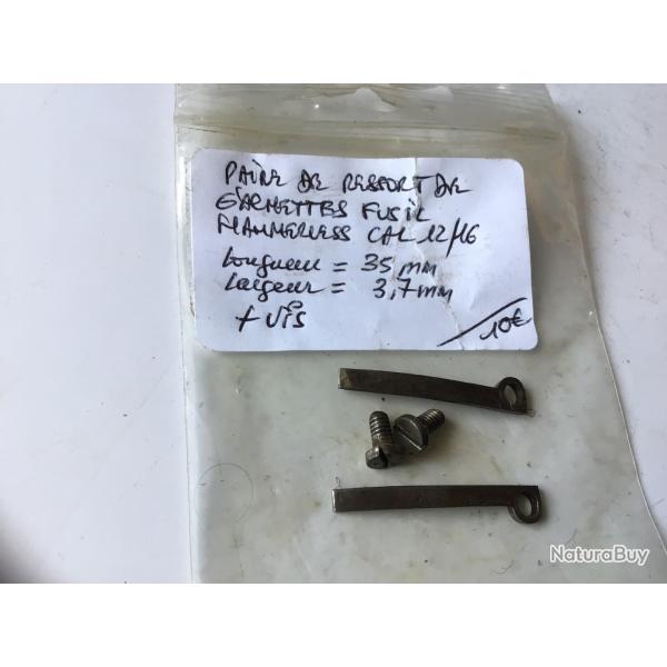 VENDU PAR LE-CUIRASSIER PAIRE DE RESSORT +VIS DE G�CHETTES FUSIL HAMMERLESS CAL 12