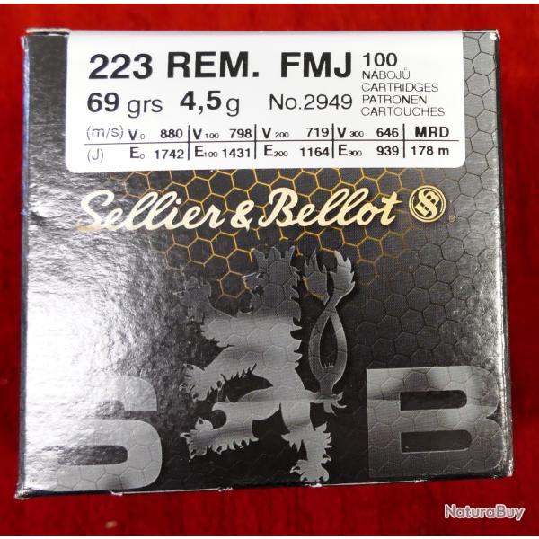 SELLIER & BELLOT cal.223 Rem FMJ 69gr / 100