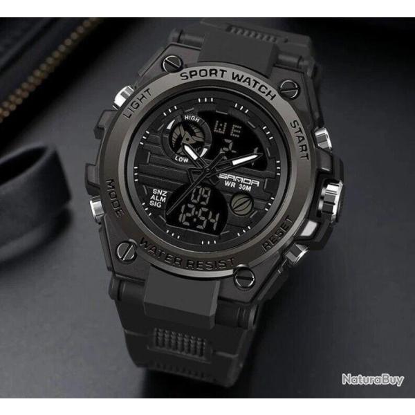 Montre - Bracelet Digital Num�rique - Militaire - �lectronique et �tanche Noir LIVRAISON OFFERTE