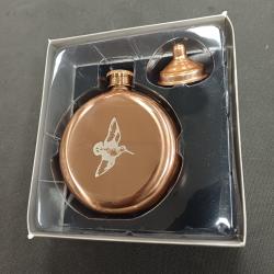 Flasque acier inoxydable cuivr&eacute; motif B&eacute;casse