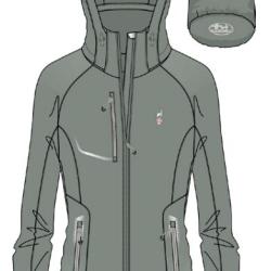 Softshell de Randonn&eacute;e Imperm&eacute;able Femme Aulp Rossa Vert