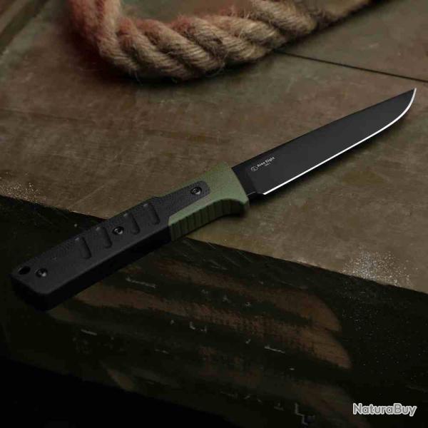 Couteau Kizer Area Eight Lame Acier AEB-L Black Manche G10 Noir/Vert Etui kydex KI1113A2
