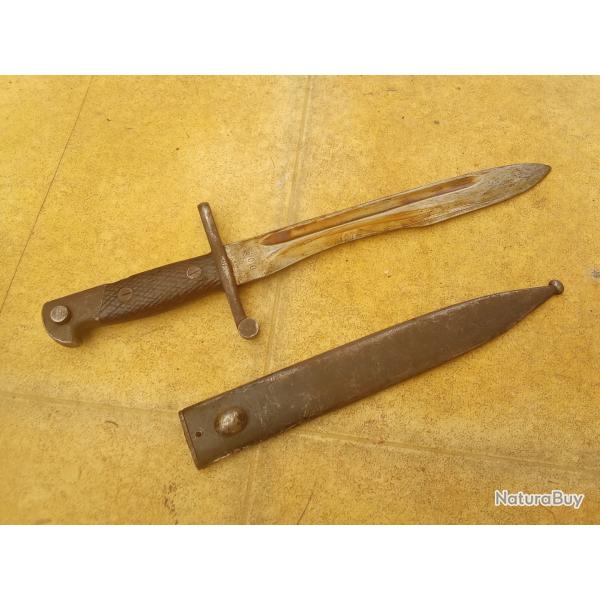 Baionnette espagnole (bolo machete) mod�le 1941 pour Mauser K98 ou M43.