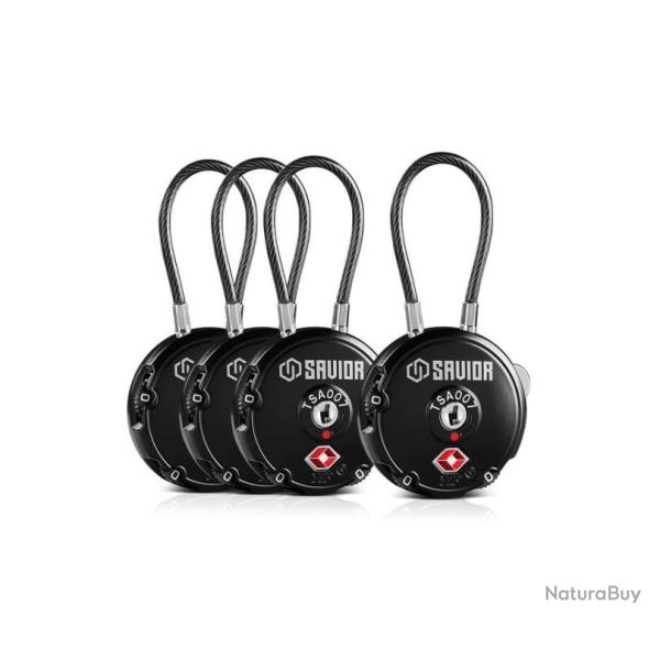 SAVIOR CADENAS A CABLE NOIR (TSA) L'UNITE