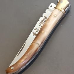 ANCIEN COUTEAU LAGUIOLE, ROSSIGNOL PARAPLUIE &Agrave; L'&Eacute;PREUVE, THIERS, XX&egrave;me, manche corne, guilloch&eacute;