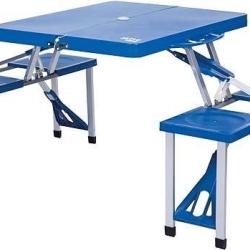 Ensemble Table Chaise Camping : Table Pliante avec 4 Tabourets L&eacute;g&egrave;re LIVRAISON GRATUITE