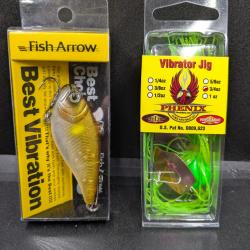 Lot486 / 1  FISH ARROW BEST VIBRATION + 1 PHENIX JIG (UV)...... fish and Fishing leurres.
