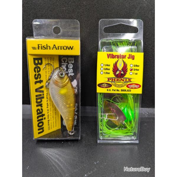 Lot486 / 1  FISH ARROW BEST VIBRATION + 1 PHENIX JIG (UV)...... fish and Fishing leurres.