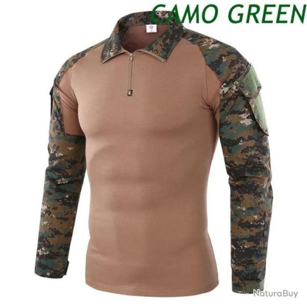 Tee-shirt, Sweet, Chemise Militaire Manche Longue CAMO GREEN, Id�al pour Airsoft LIVRAISON GRATUITE