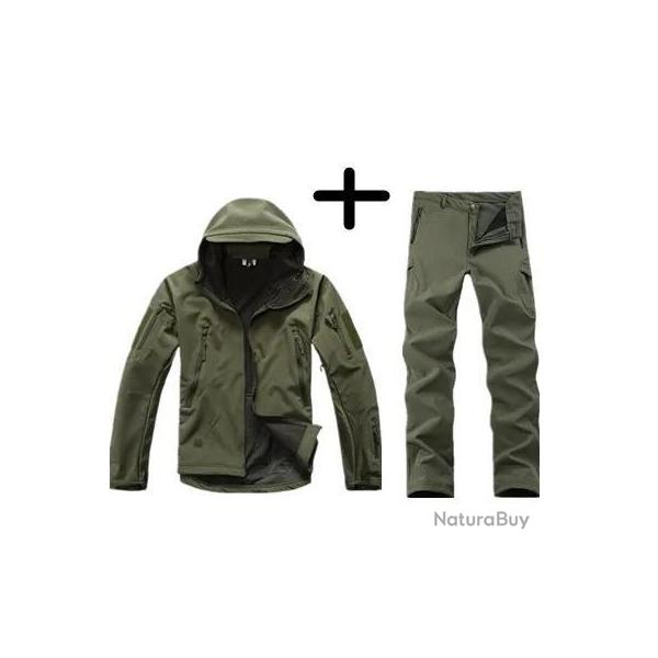 Ensemble Militaire Veste et Pantalon Ext�rieur, GREEN, Coupe-Vent, Imperm�ables LIVRAISON GRATUITE