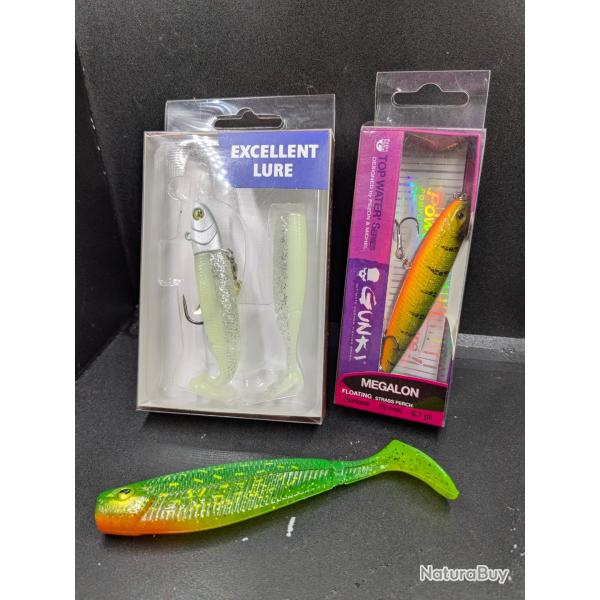 Lot491 / GUNKY megalon +1 souple GUNKY + 1 blister TAIYU (Pack)  l ensemble pack UV ....