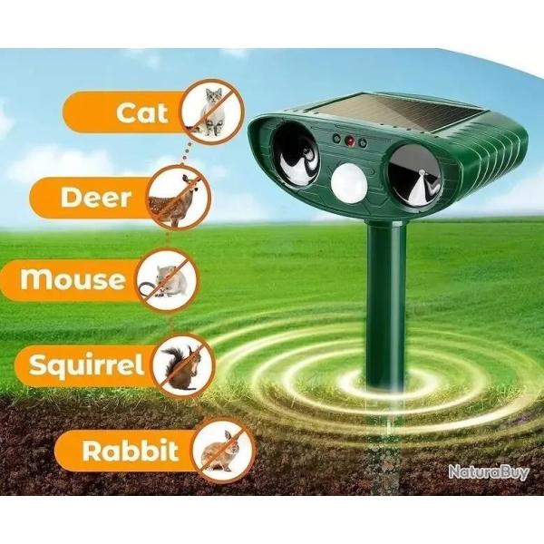 R�pulsif Ultrasonique Solaire �tanche Rechargeable  pour Animaux Ferme LIVRAISON GRATUITE