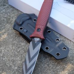 Couteau CIVIVI Perfrico Burgundy Lame Dague Tiger Acier 14C28N Manche G-10 &Eacute;tui Kydex CIVC23026-3