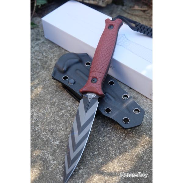 Couteau CIVIVI Perfrico Burgundy Lame Dague Tiger Acier 14C28N Manche G-10 �tui Kydex CIVC23026-3