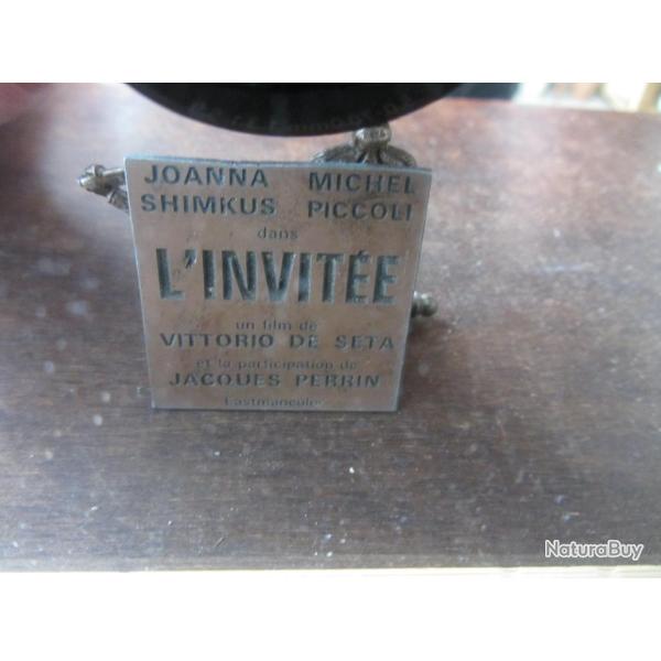Plaque impression publicitaire film L'invit�e 1969