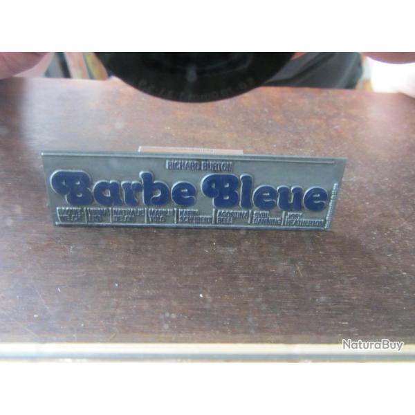 Plaque impression publicitaire film Barbe bleue 1972