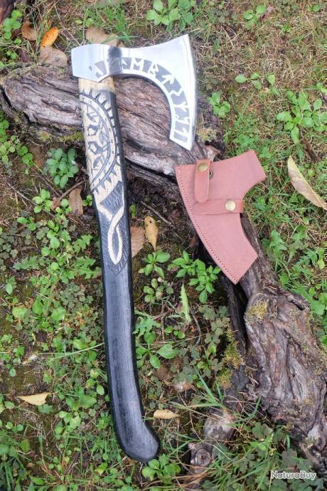 Lame de hache Viking faite à la main en acier au carbone 1095 avec