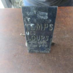 Plaque impression publicitaire film Le temps des loups 1970