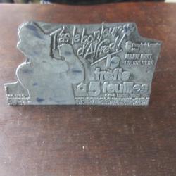 Plaque impression publicitaire film Le tr&egrave;fle &agrave; 5 feuilles 1972