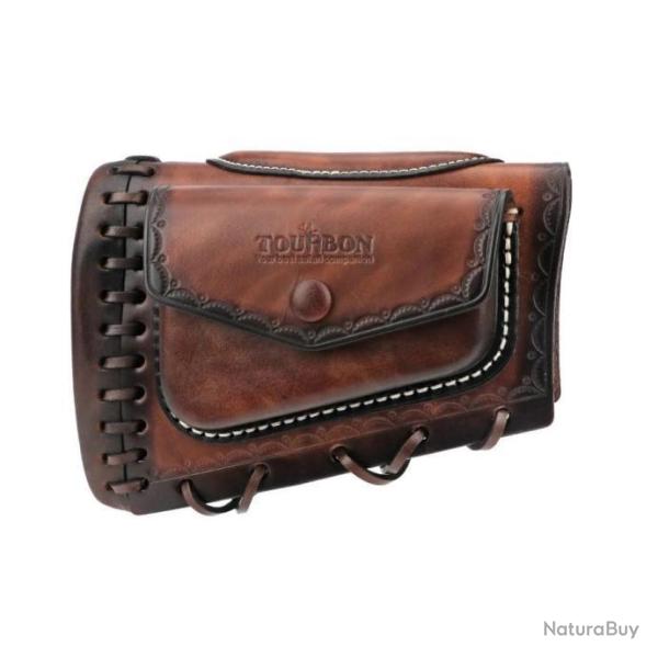 Busc Sabot Crosse TOURBON en Cuir + Repose Joue + Pochette - Chasse - LIVRAISON GRATUITE