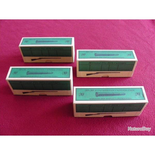Lot de quatre boites pour cartouches 30-30 WCF