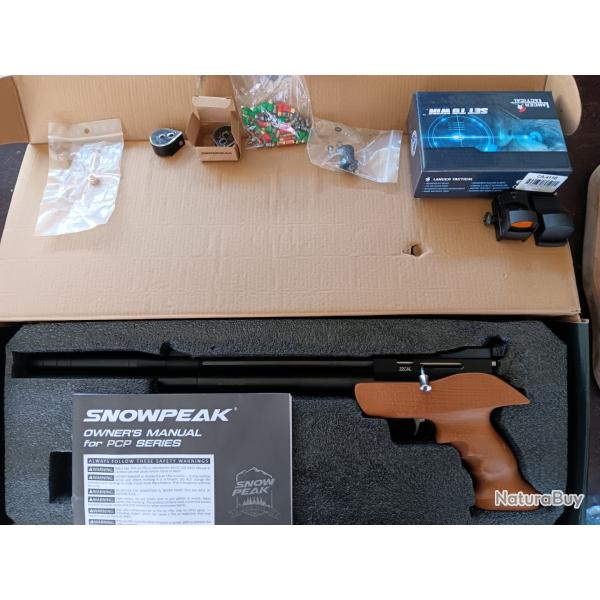 Pistolet PCP PP800R 5,5mm 17 J+  VALVE FULL POWER  30J+ RED DOT + 2 chargeurs+LOT diff�rents plombs