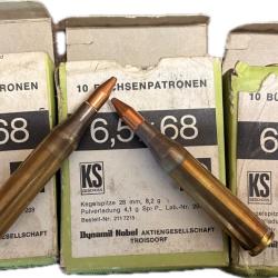 37 munitions Rws 6,5x68 8,2g